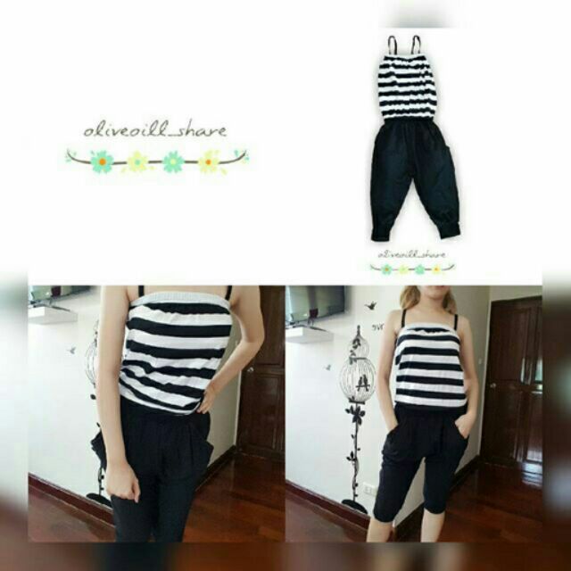 JUMPSUIT ลายทาง B&W
