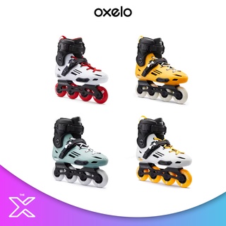 OXELO รองเท้าอินไลน์สเก็ตสำหรับผู้ใหญ่รุ่น Freeride Hardboot MF500 (สีขาว/แดง) 8540230