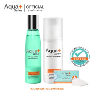 [AQUA9 ลด 130.-] AquaPlus Skin-Enhancing Water Essence &amp; Pads (ฟรี Purifying Cleansing Water 150 ml.)