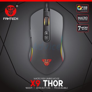 เมาส์ MOUSE FANTECH Thor X9 Gaming (Black) DPI 200 - 4800 ประกัน 2Y เมาส์ เมาส์เกมมิ่ง เม้าส์ เมาส์มีสาย เมาส์แฟน