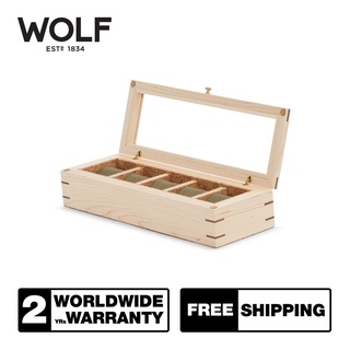 กล่องหมุน กล่องนาฬิกา WOLF1834 รุ่น ANALOG/SHIFT FLATIRON II 5-PIECE WATCH BOX (WOOD)