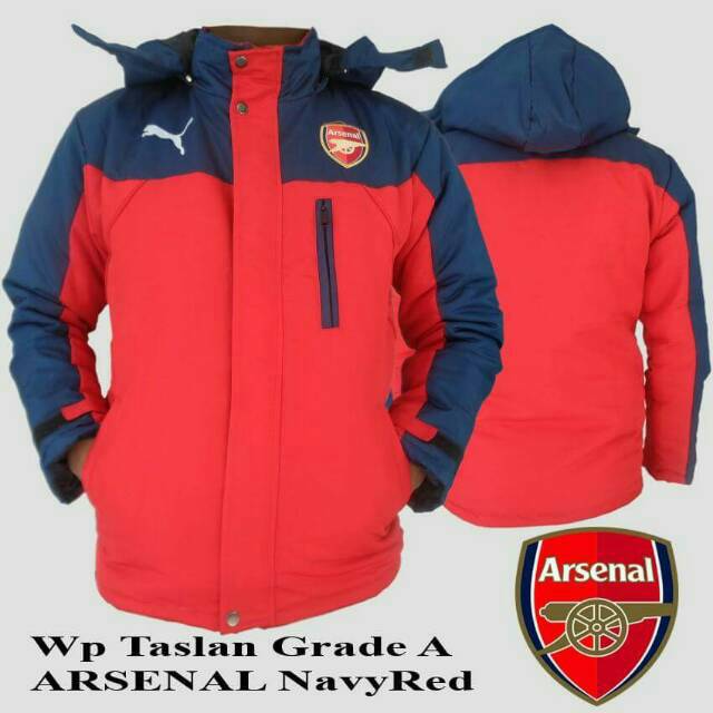 (จัดส่งฟรี) Grde A Arsenal Navy Red Waterproof Windbreaker Jacket Exclusive Jacket