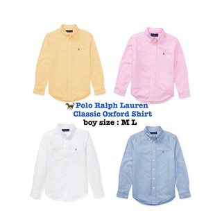 🐎 Polo Ralph Lauren เสื้อเชิ้ต Classic Oxford Shirt ม้าเล็ก เนื้อผ้า cotton boy size