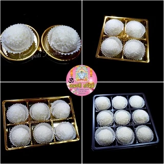 ขนมลาดูมะพร้าวนมสด ถวายพระพิฆเนศ / ผลิตสดใหม่ตาม Order เท่านั้น ขนมลาดูโมทกะ