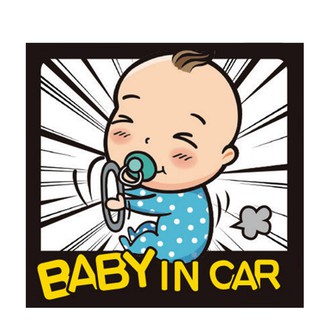 BOA612 สติกเกอร์ติดรถ Baby in car สติ๊กเกอร์ติดรถสวยๆ Sticker