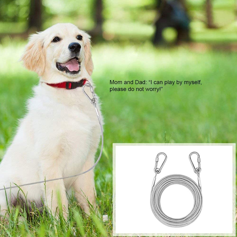 Dog leashSteel Wire Tie Out Cable Dog Leash Heavy Duty Reflective