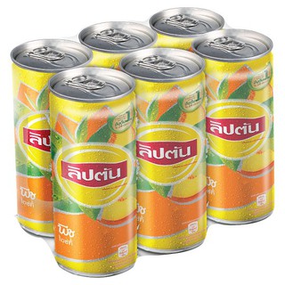 ✨ขายดี✨ ลิปตัน พีช ไอซ์ที 245มล. x 6 กระป๋อง Peach Ice Tea Lipton 245 ml. X 6 cans