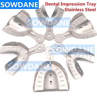 2 pcs New High Quality Dental Impression Tray Tooth Trays Stainless Steel Autoclavable Denture Instrument Teeth Tray
