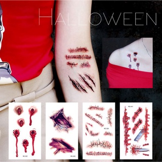 Tattoo Halloween สติ๊กทูรอยแผล แทททูฮาโลวีน #B