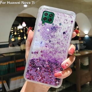 เคส Huawei Nova 7i Bling Liquid Quicksand Glitter ฝาหลังซิลิโคนใส