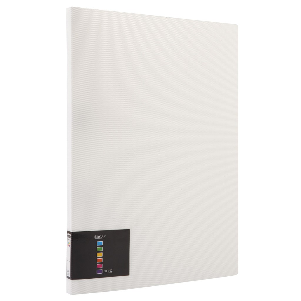 แฟ้มเจาะพลาสติก A4 สีขาว ออร์ก้า DT-102/Orca DT-102 White Plastic File Folder