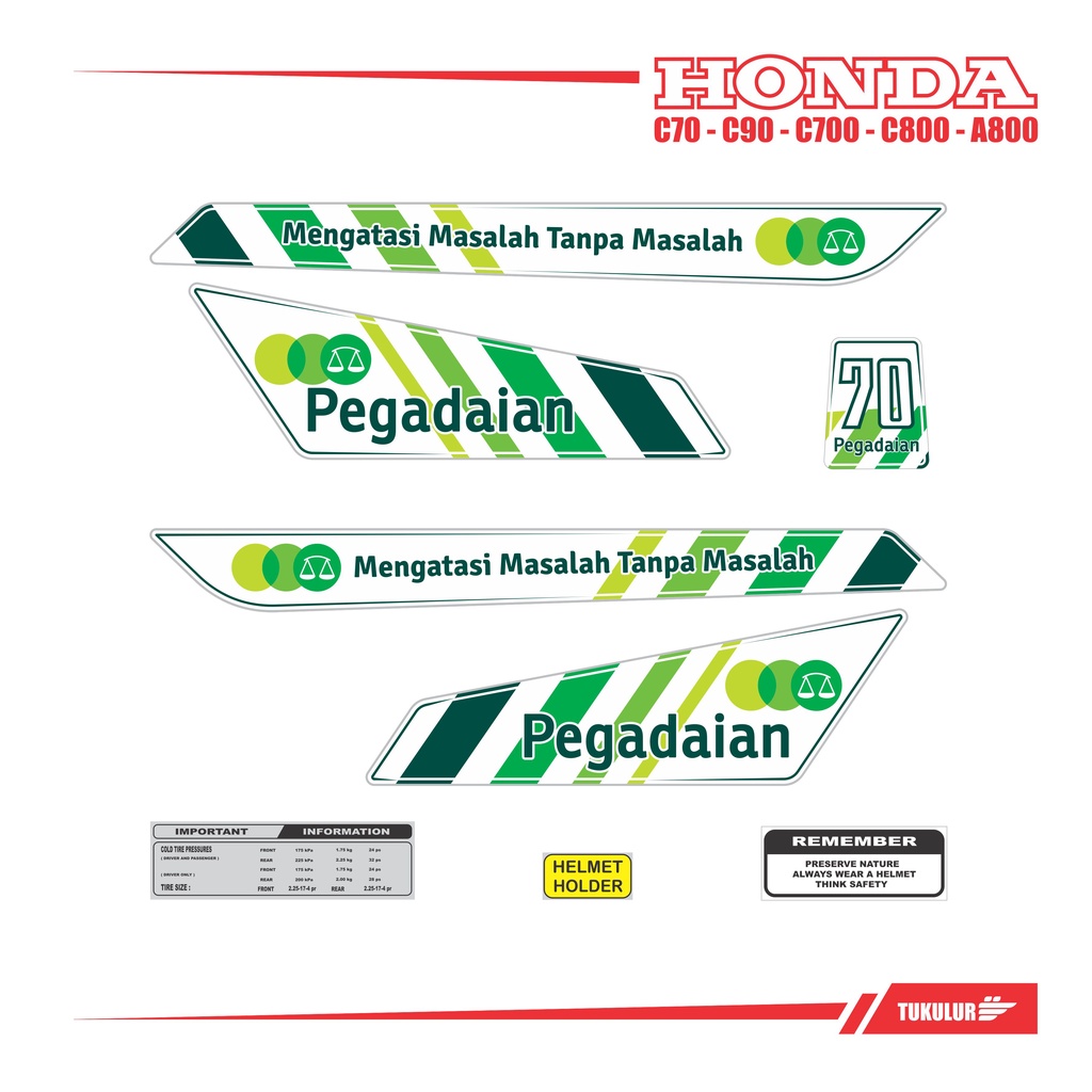 สติ๊กเกอร์ HONDA C70 STRIPING DECAL C70 INDONESIA