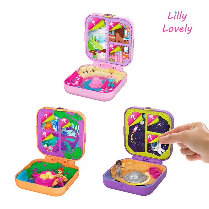 Polly Pocket Hidden Hideout Surprises ตุ๊กตาจิ๋ว พอลลี่ พ็อกเก็ต กระเป๋าเงินพกพาหลายแบบ