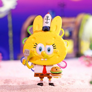 [เป็ดน้อยสีขาว] ของแท้ POPMART POPMART LABUBU SpongeBU Series กล่องสุ่ม แฮนด์เมด