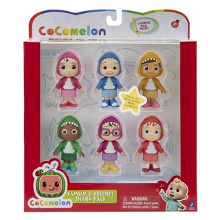 [ใช้ 2 โค้ดลดเพิ่ม] CoComelon Family &amp; Friend Figure 6 Pack ของเล่น ฟิกเกอร์ สำหรับเด็ก ตัวละคร ยอดนิยม มาพร้อมกับชุดปลาฉลาม สุดน่ารัก จำนวน 6 ชิ้น