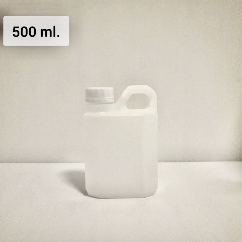 แกลลอนเปล่าพลาสติก แบบเหลี่ยมเนื้อหนา 500 ml.พร้อมจุกกันซึม [รหัส UST006]