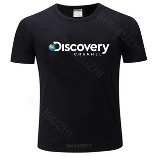 GILDAN 【สไตล์คลาสสิก】เสื้อยืด ผ้าฝ้าย 100% พิมพ์ลายโลโก้ Discovery Channel สีดํา แฟชั่นฤดูร้อน สําหรับผู้ชายSize S-5XL