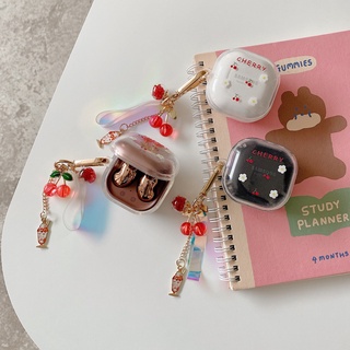 Samsung Galaxy Buds Pro &amp; Buds 2 เคส Buds Live Shell เกาหลี หมี เชอร์รี่ จี้ กันกระแทก เคสป้องกัน