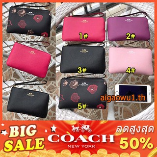 🔥สินค้าขายดี🔥New Coach แท้ กระเป๋าสตางค์ กระเป๋าสตางค์ผู้หญิง Coach คล้องมือ F58032 F55824