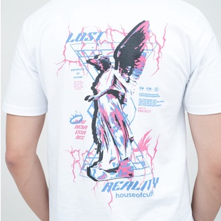 Houseofcuff เสื้อยืด Kaos Putih Lost Reality มีไซซ์ S - 4XL