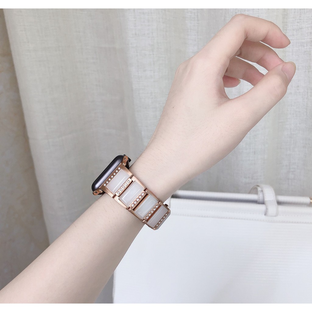 Luxury Apple Watch Strap Diamonds Jade Watchband Apple Watch 6 5 4 3