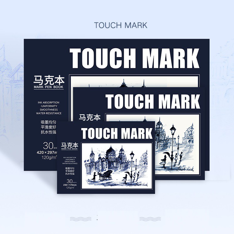 กระดาษวาดรูป Touch Mark ขนาด B5 230x170mm 120gsm รวมเล่มพิเศษ 30 แผ่นในการวาดภาพอนิเมะ มังงะ และแฟชั