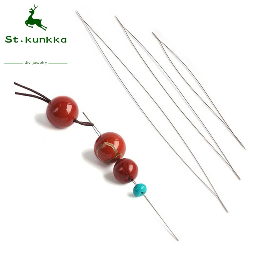 St.kunkka 38-150 มม ตัวนำร้อยหิน/ ลวดนำร้อยหิน ลูกปัดสแตนเลสเข็มประดับด้วยลูกปัดสำหรับ