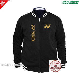 เสื้อแจ็กเก็ตเบสบอล ลายโลโก้ YONEX สีทอง