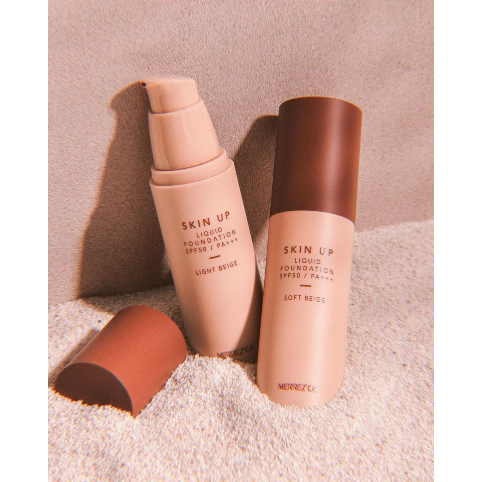 ล๊อตใหม่ #หัวปั๊ม Merrezca Skin Up Liquid Foundation Spf 50 PA+++ 30 ml ...