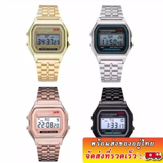 🔥ส่งไวจากไทย🔥[พร้อมส่งของอยู่ไทย]นาฬิกา ดิจิตอลไฟ LED ผู้ชายผู้  หญิงคู่  นาฬิกา แฟชั่น  คลาสสิ  กนาฬิกา  สปอร์ต:Silver