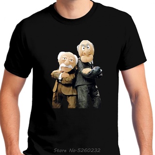 T-shirt  เสื้อยืด ผ้าฝ้าย ลาย Statler and Waldorf สีดํา คุณภาพดี จัดส่งฟรีS-5XL