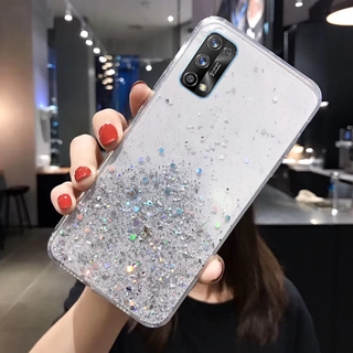 เคสโทรศัพท์ Realme 7 5G New Bling Clear Black Green Pink Star Space TPU Soft Cover Casing เรียวมี 7 5G