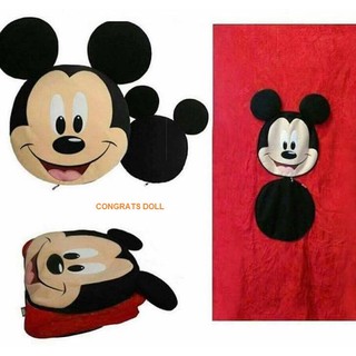 (ลิขสิทธิ์แท้ ส่งฟรี) หมอนผ้าห่ม มิกกี้ เม้าส์ Mickey Mouse