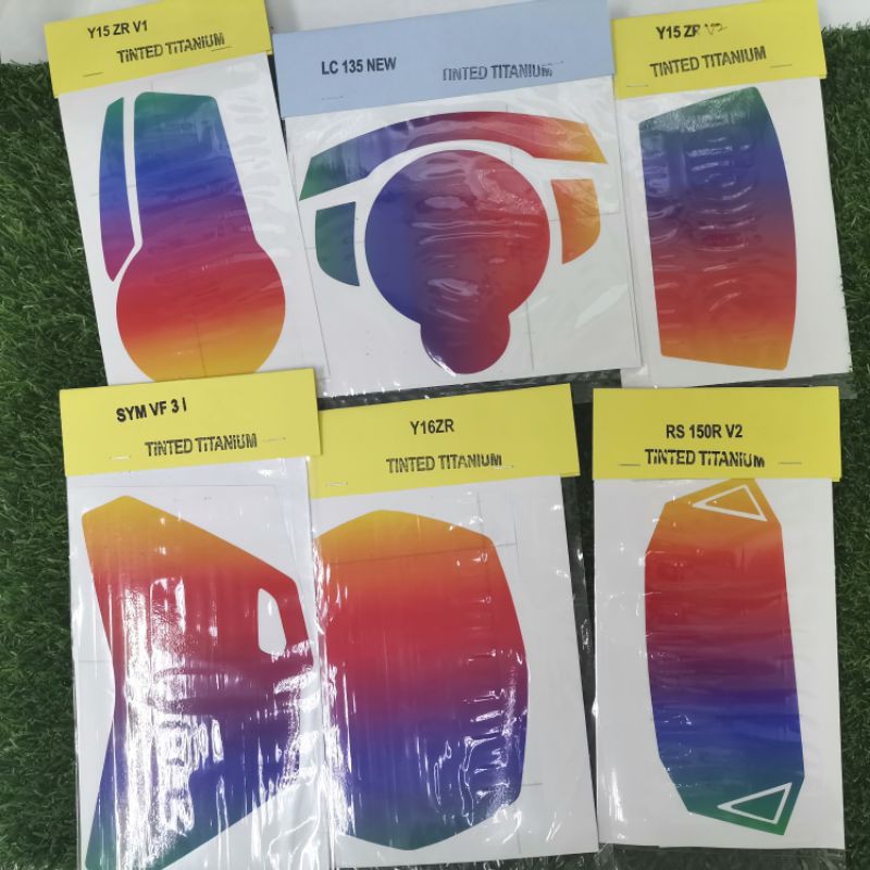 HEAD LAMP DEPAN STICKER TINTED TITANIUM SIAM yamaha honda Y15ZR V1 v2 Y16ZR LC 135 ใหม่ LC135 ใหม่ h