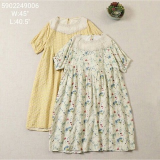 เดรสผ้านิ่มพิมพ์ลายดอกงานญี่ปุ่น japanese styled cotton dress floral print