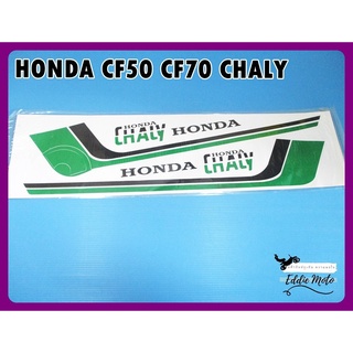 HONDA CF50 CF70 CHALY STICKER "BLACK" &amp; "GREEN" SET PAIR // สติ๊กเกอร์ชาลี สีดำ-เขียว งานสวย คมชัด