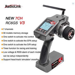 Radiolink RC6GS V3 2.4G 7ช่องวิทยุ RC Transmitter และ Gyro Receiver R7FG ใหม่อัพเกรดรีโมทคอนโทรลสำหรับ RC รถ เรือ อื่นๆ