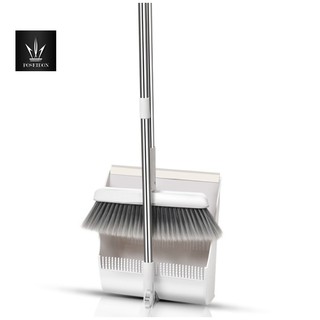 ชุดที่โกยผง ไม้กวาด หมุนได้ ขอบยาง มีแปรงในตัว ผมและขนไม่ติด…