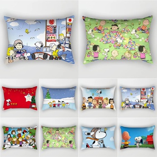 ปลอกหมอน ผ้ากํามะหยี่ขนนิ่ม ทรงสี่เหลี่ยมผืนผ้า พิมพ์ลาย Snoopy ขนาด 30x50 ซม. 50x75 ซม. สําหรับตกแต่งโซฟา รถยนต์ ห้องนั่งเล่น