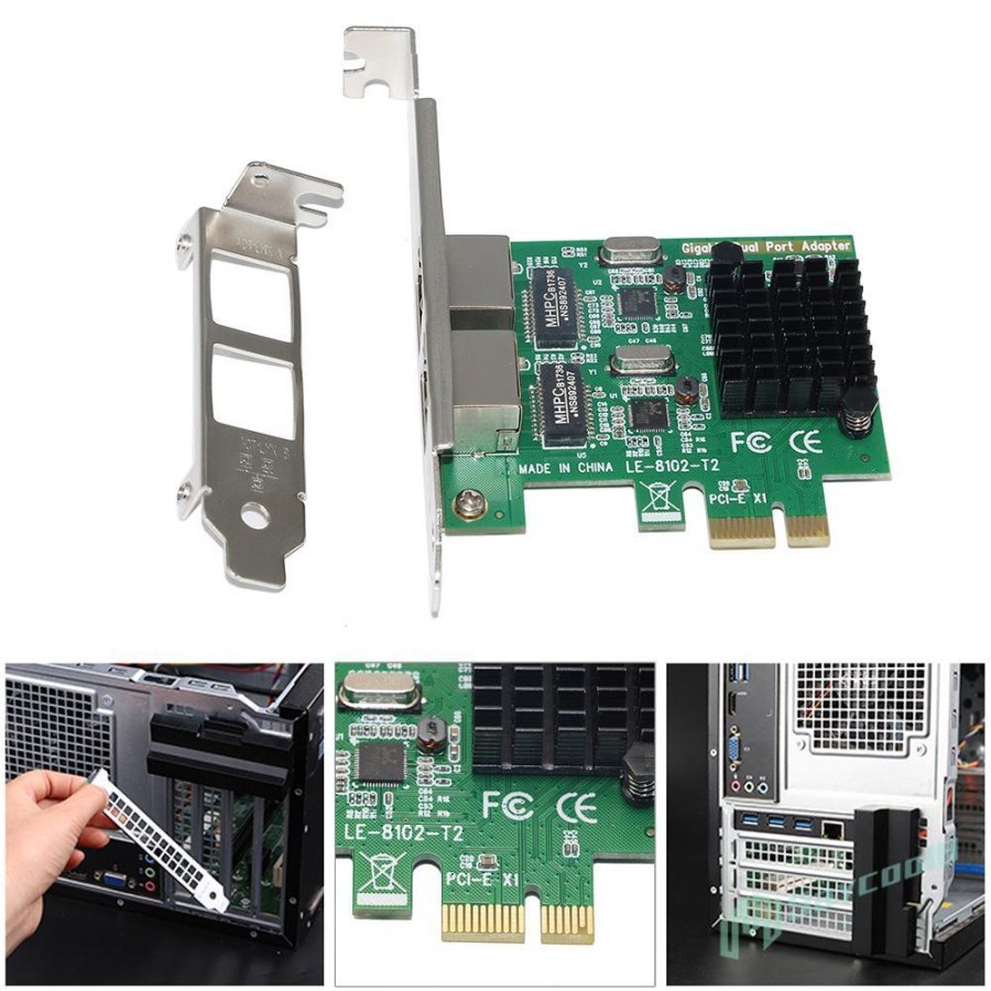 การ์ด PCI-E Gigabit Lan 2 พอร์ต - การ์ด Lan PCI Express Gigabit Dual Port