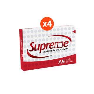 [ส่งฟรี!] Supreme กระดาษถ่ายเอกสาร 70 แกรม A5 บรรจุ 4 รีม