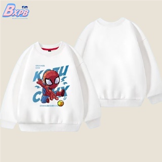 [BXPB] เสื้อกันหนาวลําลอง คอกลม ผ้าฝ้ายแท้ ทรงหลวม ลายการ์ตูน Spiderman Prin ใส่สบาย แฟชั่นสําหรับเด็กผู้ชาย