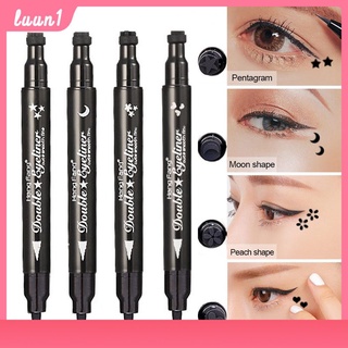 พร้อมส่ง อายไลเนอร์ กันน้ำ 2in1 Eyeliner + Tattoo Stamp อายไลเนอร์ สิดำ 4รูปแบบสองหัวอายไล COD