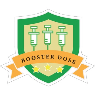 สติกเกอร์ติดรถ  Booster Dose วัคชีน ติดกระจก ติดประตู