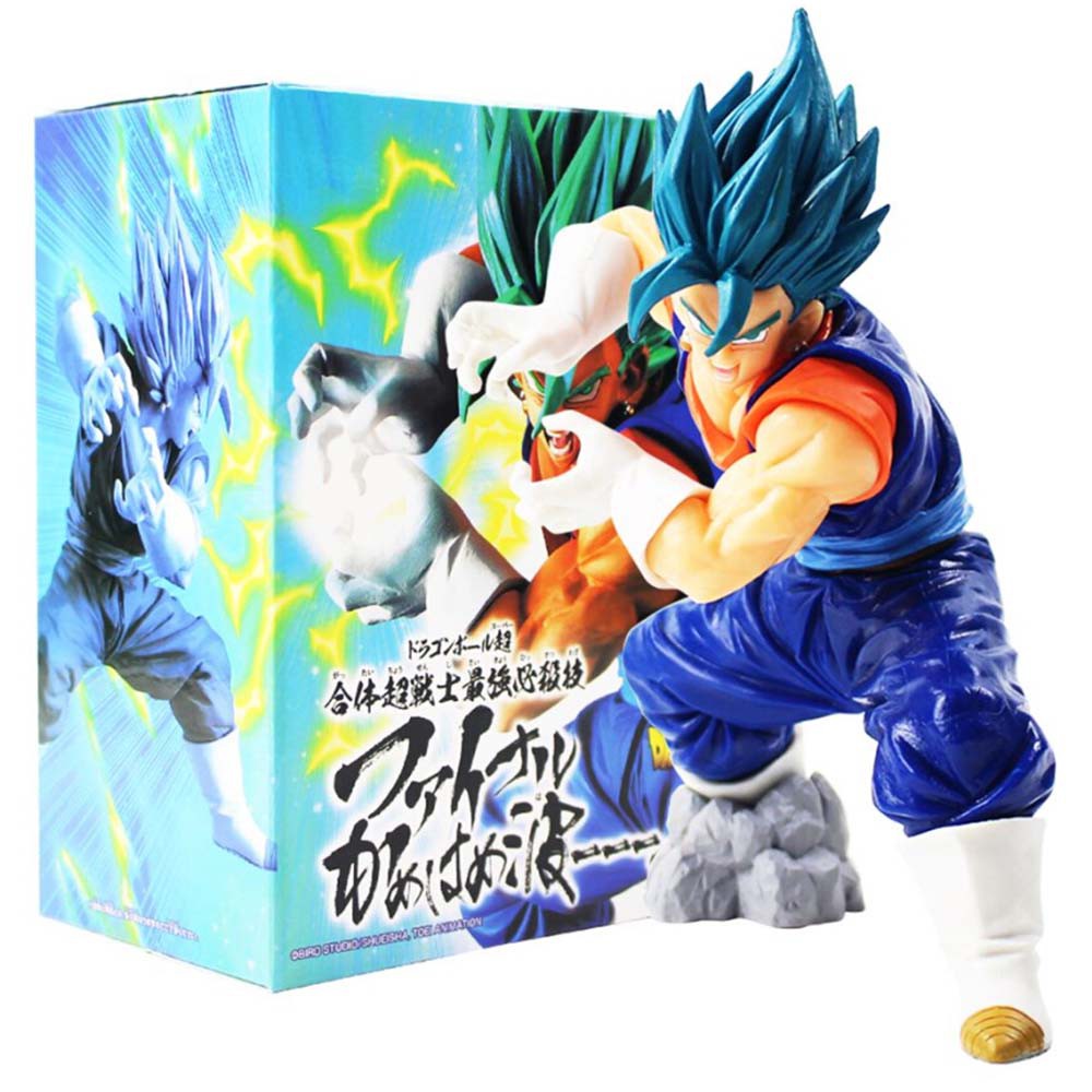 18 ซม.อะนิเมะ Dragon Ball Z Super Saiyan ผมสีฟ้า Vegeta PVC Action Figure ของเล่นสะสม