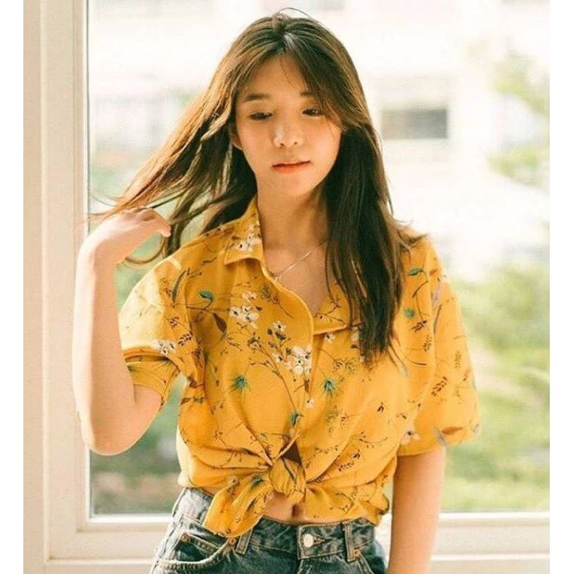 เสื้อเชิ้ตฮาวายแขนสั้น ผ้าชีฟองเกาหลี ลายดอก อก 40 นิ้ว ยาว 25 นิ้ว thumbnail 3