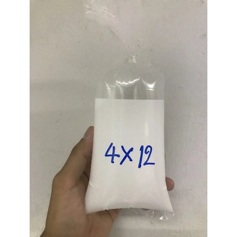 ถุงเเพ็คปลากัด ขนาด 4 x 12 นิ้ว เเถบขาว เเบบเหนียว 10 ชิ้น 10฿