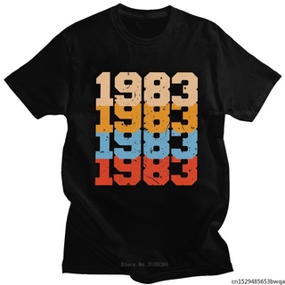 เสื้อยืดแขนสั้นพิมพ์ลาย 38Th เสื้อยืดแฟชั่นผู้ชาย 1983