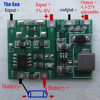 The Sea ที่ชาร์จแบตเตอรี่ลิเธียม Lipo 18650 Usb 3. สเต็ปอัพ 7 V 4. 2v ถึง 5V 9v 12v 24v