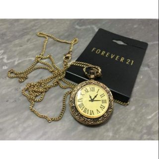 FOREVER 21 สร้อยคอแบบยาวสีทอง รูปทรงแบบล็อคเก็ต แท้ใหม่ 100%